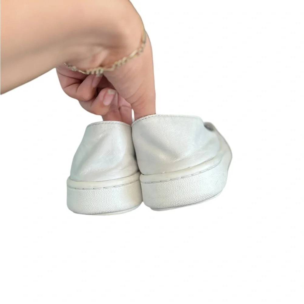 EILEEN FISHER Panda Leather White Sneakers Slip On Shoes